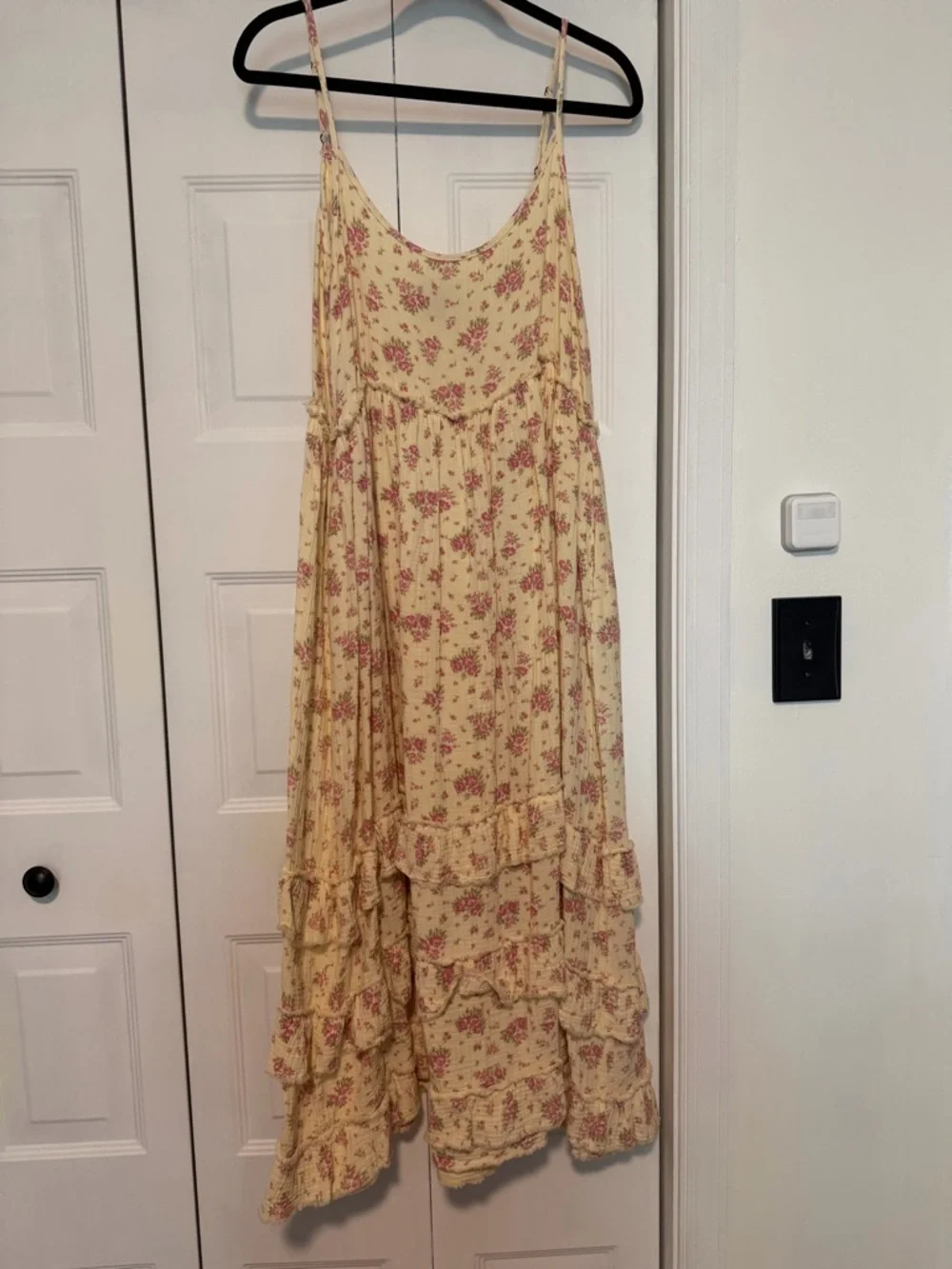 Floral Ruffle Tiered Maxi Dress with Pink Print - Picture 1 of 4